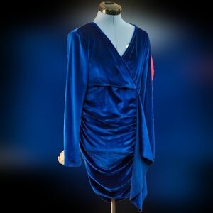 Blue Velvet Women's XL Wrap Front Ruched Dress